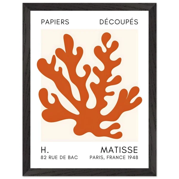 Artfulprints Poster met Lijst Matisse – Saltflower shapes orange - 30x40 cm - Oranje - 51Dnspod | Smaakvolle damp – Verzendkosten vrij vanaf 40€
