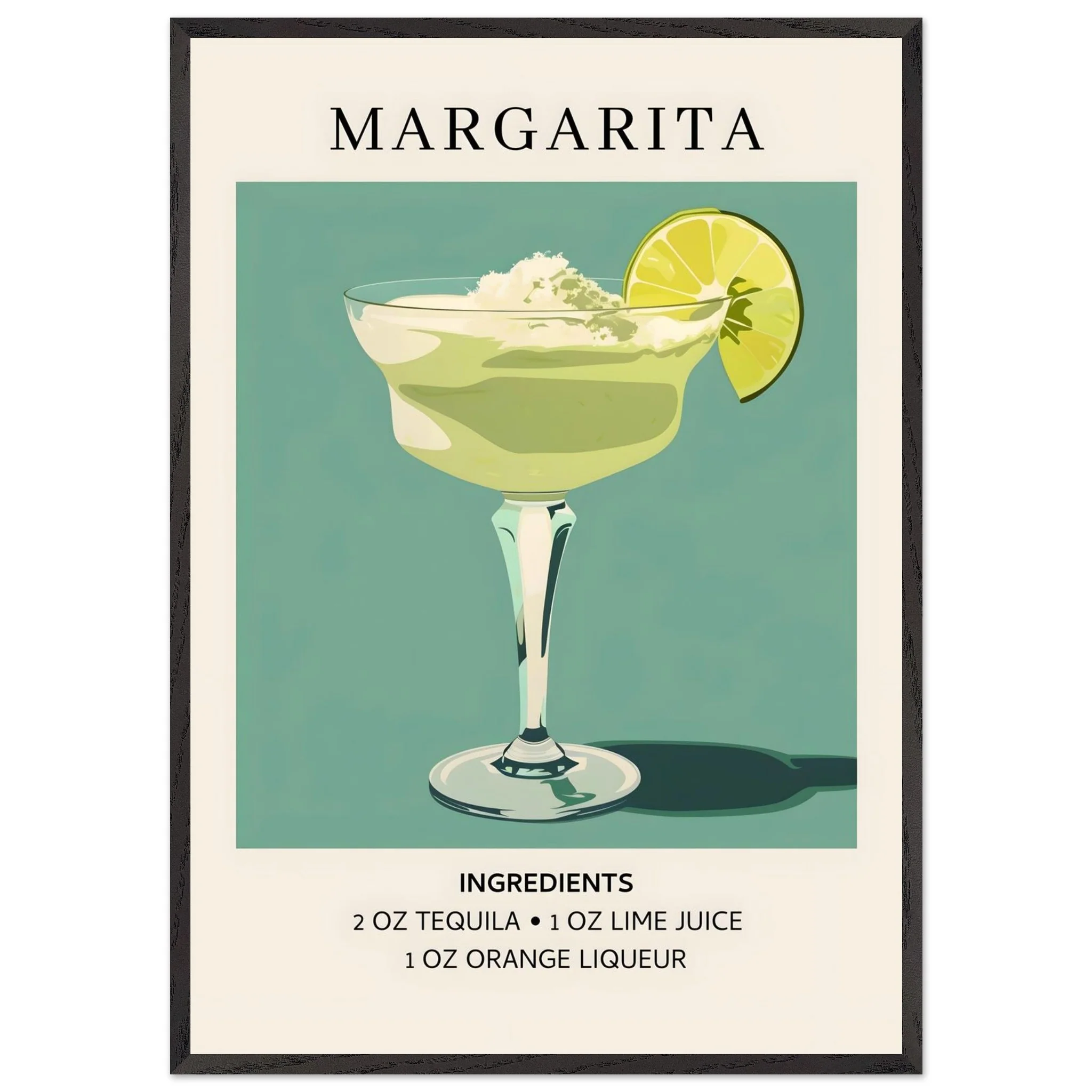 Artfulprints Poster met Lijst Margarita cocktail - Ingrediënten - 70x100 cm - Groen - 51Dnspod | Smaakvolle damp – Verzendkosten vrij vanaf 40€ Artfulprints Poster met Lijst Margarita cocktail - Ingrediënten - 70x100 cm - Groen - 51Dnspod | Smaakvolle damp – Verzendkosten vrij vanaf 40€