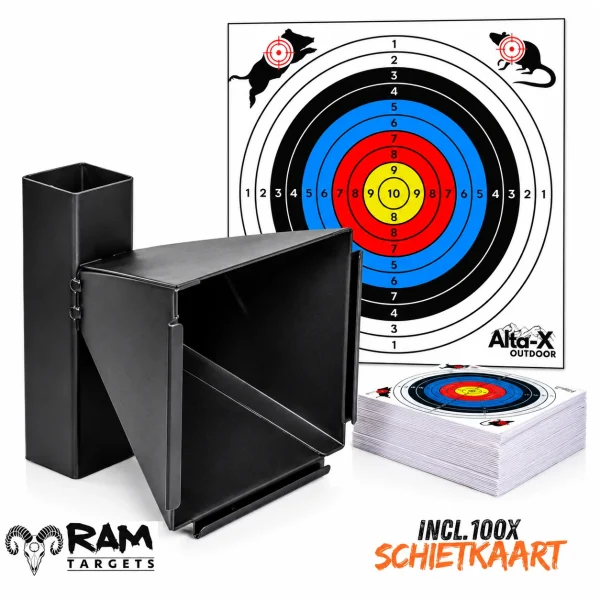 Alta-X Schietkast met 100 Schietkaarten 14×14 cm – Stalen Kogelvanger Classic Competitie - 51Dnspod | Smaakvolle damp – Verzendkosten vrij vanaf 40€