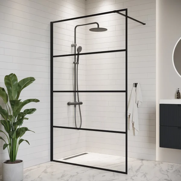 Badplaats Douchewand Essos 100 x 200 cm – Zwart – Inloopdouche 8 mm Veiligheidsglas - 51Dnspod | Smaakvolle damp – Verzendkosten vrij vanaf 40€