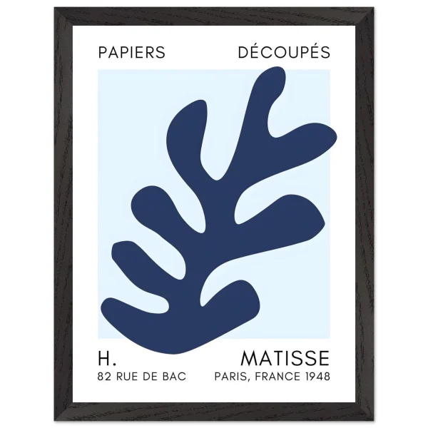 Artfulprints Poster met Lijst Matisse – Ocean petals navy blue I - 30x40 cm - Blauw - 51Dnspod | Smaakvolle damp – Verzendkosten vrij vanaf 40€