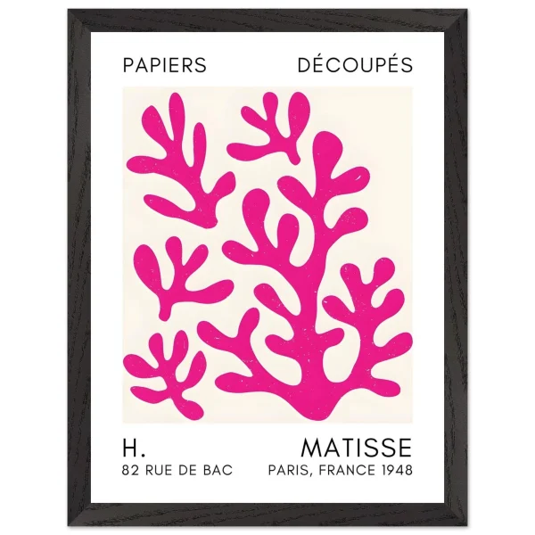 Artfulprints Poster met Lijst Matisse – Coral shadows pink - 30x40 cm - Roze - 51Dnspod | Smaakvolle damp – Verzendkosten vrij vanaf 40€