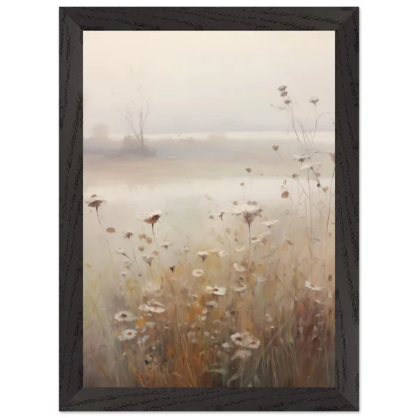 Artfulprints Poster met Lijst Foggy flowerfield 1 - A4 21x29.7 cm - Taupe - 51Dnspod | Smaakvolle damp – Verzendkosten vrij vanaf 40€