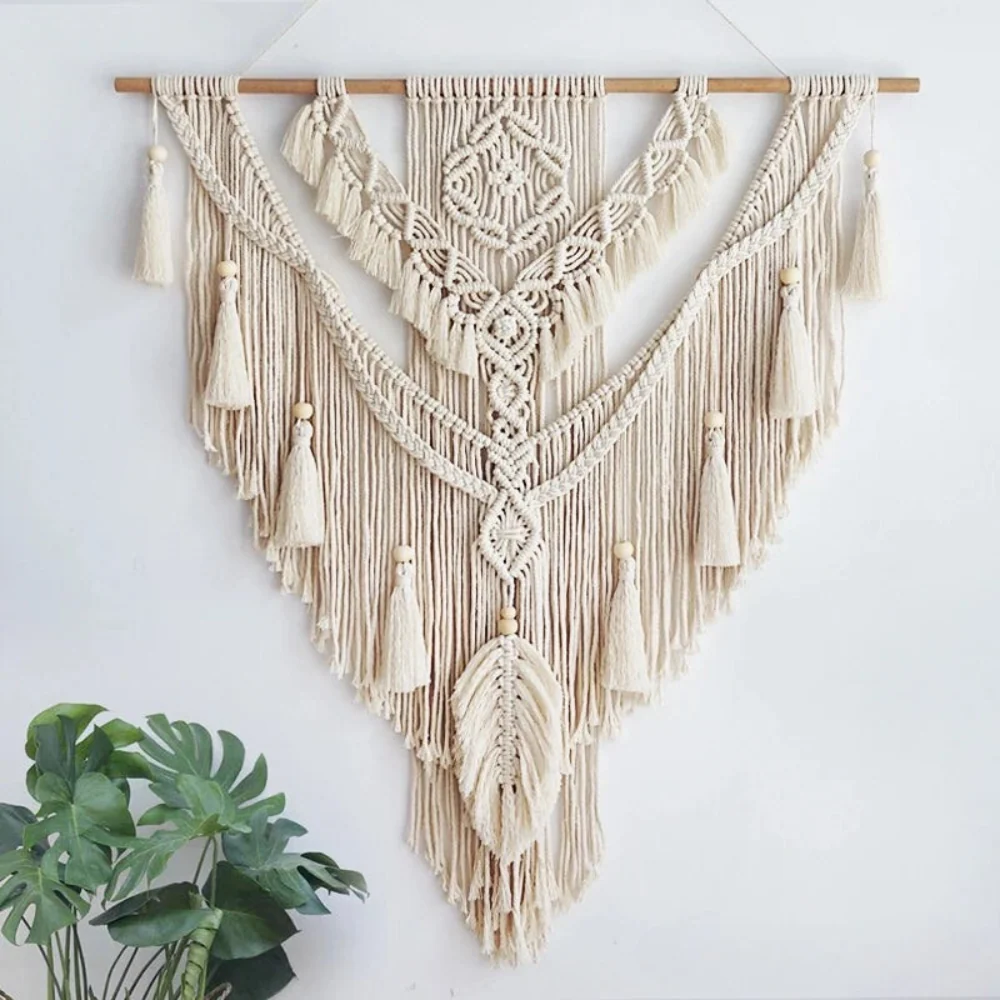 BohoWoven - scandinavisch boho macramé wandhanger | Scandinavische Boho Macramé Wandhanger 75x95cm | Handgemaakt | Wanddecoratie voor Woonkamer & Slaapkamer | Decoratief Design | Elegante BohoWoven - scandinavisch boho macramé wandhanger | Scandinavische Boho Macramé Wandhanger 75x95cm | Handgemaakt | Wanddecoratie voor Woonkamer & Slaapkamer | Decoratief Design | Elegante
