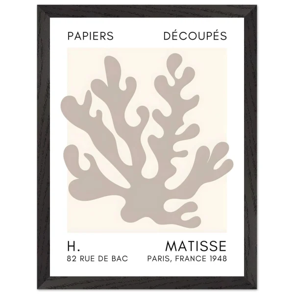 Artfulprints Poster met Lijst Matisse – Saltflower shapes grey - 30x40 cm - Grijs - 51Dnspod | Smaakvolle damp – Verzendkosten vrij vanaf 40€