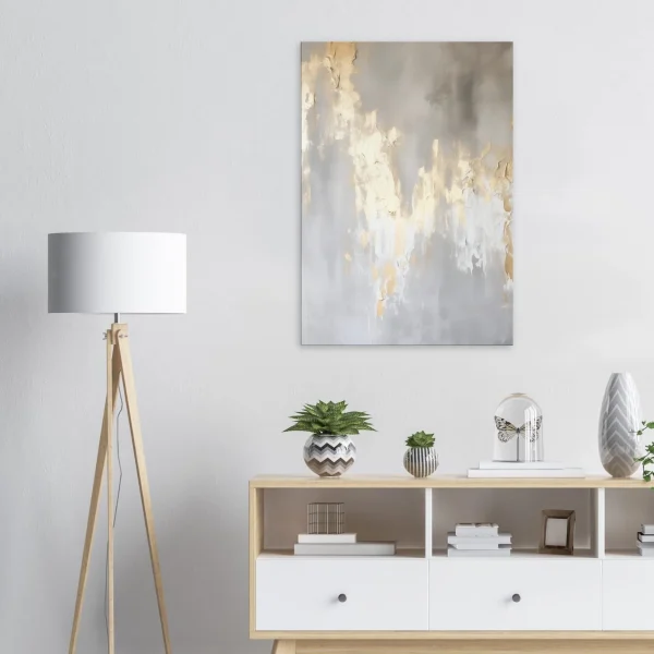 Artfulprints Canvas Abstract – Golden touch canvas - 100x150 cm - Grijs - 51Dnspod | Smaakvolle damp – Verzendkosten vrij vanaf 40€