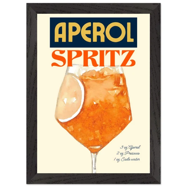 Artfulprints Poster met Lijst Aperol Spritz - Original - A4 21x29.7 cm - Oranje - 51Dnspod | Smaakvolle damp – Verzendkosten vrij vanaf 40€