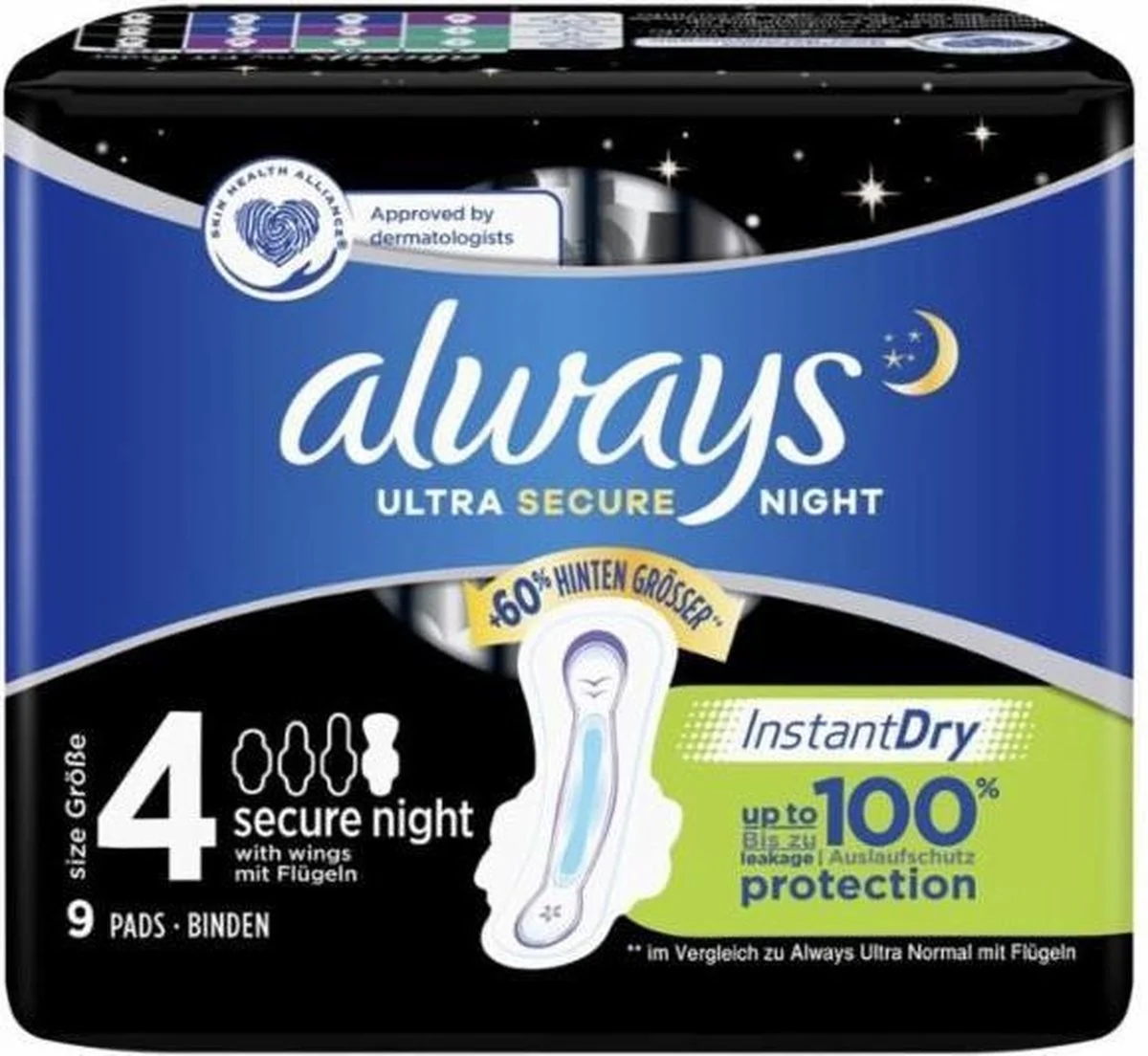 Always Maandverband Ultra Secure Night met Vleugels - 9st - 51Dnspod | Smaakvolle damp – Verzendkosten vrij vanaf 40€ Always Maandverband Ultra Secure Night met Vleugels - 9st - 51Dnspod | Smaakvolle damp – Verzendkosten vrij vanaf 40€