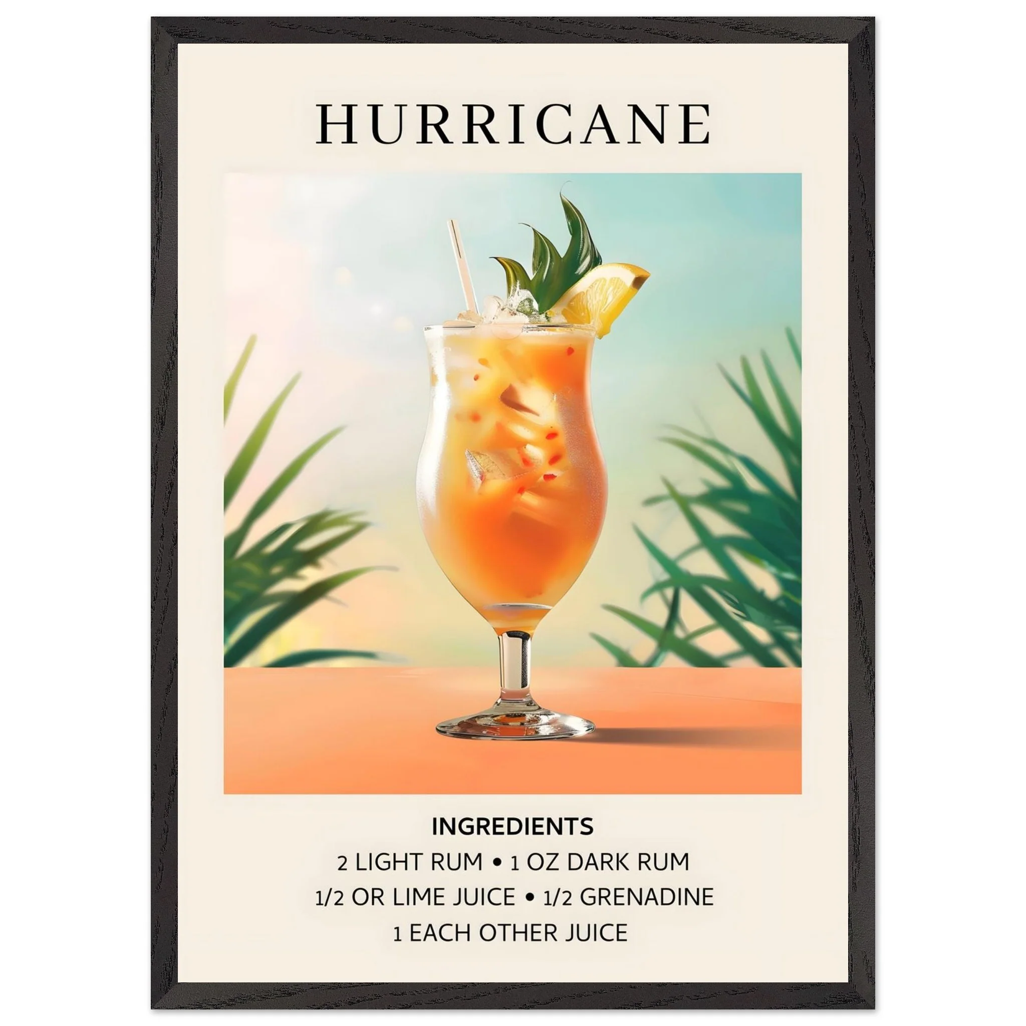 Artfulprints Poster met Lijst Hurricane cocktail - Ingrediënten - 50x70 cm - Meerkleurig - 51Dnspod | Smaakvolle damp – Verzendkosten vrij vanaf 40€ Artfulprints Poster met Lijst Hurricane cocktail - Ingrediënten - 50x70 cm - Meerkleurig - 51Dnspod | Smaakvolle damp – Verzendkosten vrij vanaf 40€