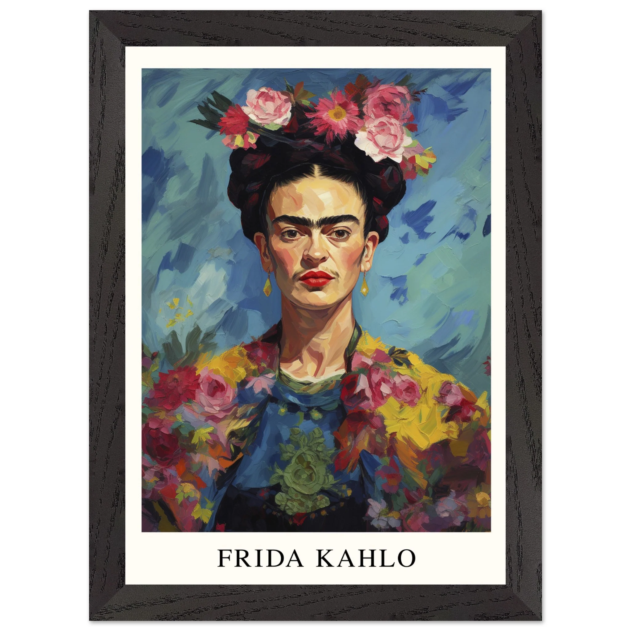 Artfulprints Poster met Lijst Frida Kahlo - Painted floral portrait - A4 21x29.7 cm - Meerkleurig - 51Dnspod | Smaakvolle damp – Verzendkosten vrij vanaf 40€ Artfulprints Poster met Lijst Frida Kahlo - Painted floral portrait - A4 21x29.7 cm - Meerkleurig - 51Dnspod | Smaakvolle damp – Verzendkosten vrij vanaf 40€