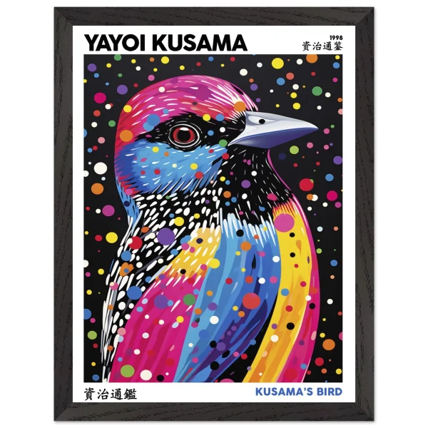 Artfulprints Poster met Lijst Yayoi Kusama - Kusama's bird - 30x40 cm - Meerkleurig - 51Dnspod | Smaakvolle damp – Verzendkosten vrij vanaf 40€