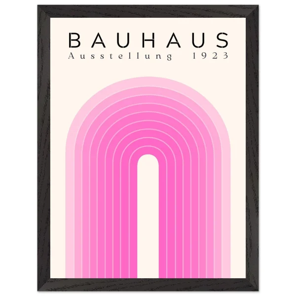 Artfulprints Poster met Lijst Bauhaus - Pink rainbow - 30x40 cm - Roze - 51Dnspod | Smaakvolle damp – Verzendkosten vrij vanaf 40€