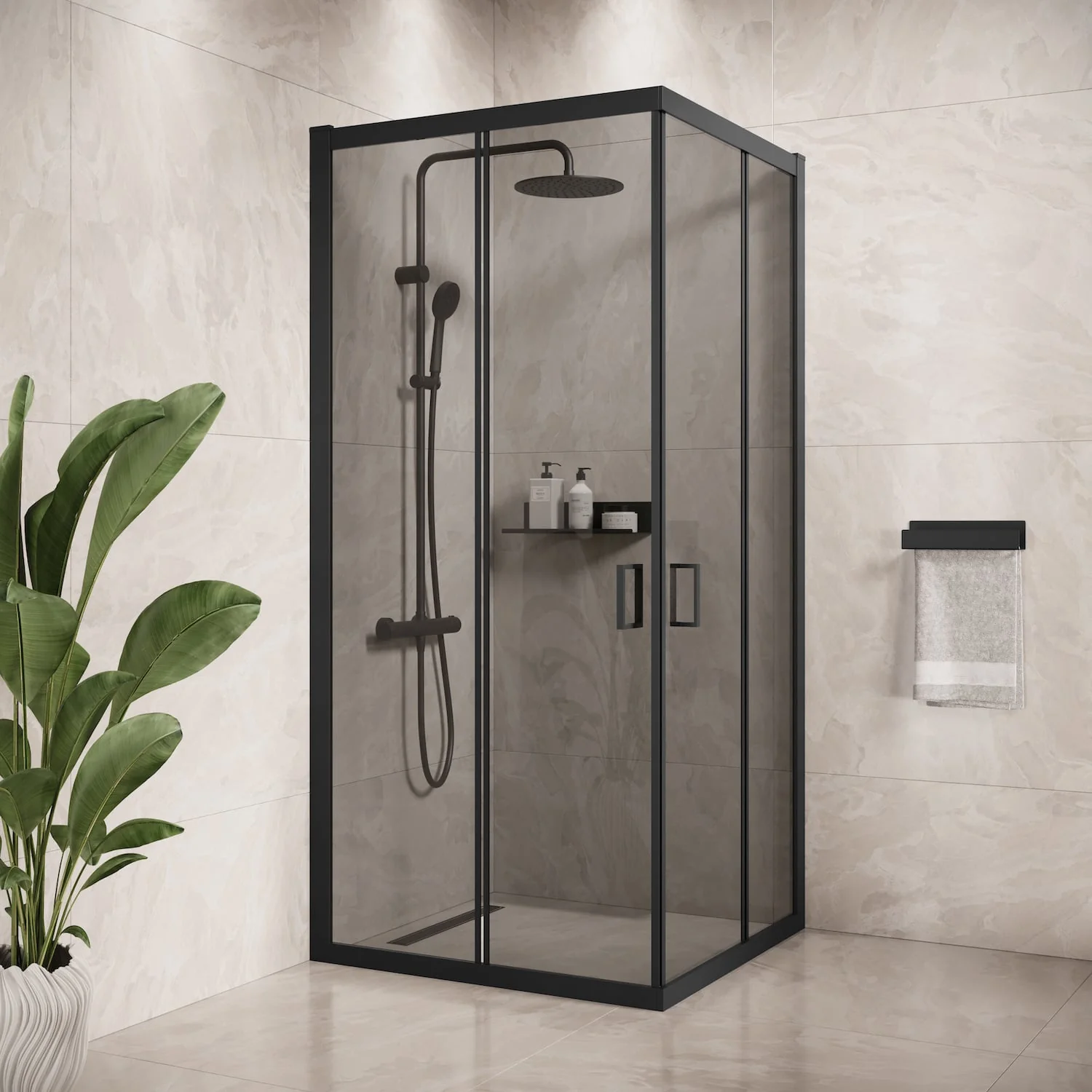 Badplaats Douchecabine Dakota 90 x 90 x 190 cm – Zwart met Rookglas – Douchewand met Schuifdeur - 51Dnspod | Smaakvolle damp – Verzendkosten vrij vanaf 40€ Badplaats Douchecabine Dakota 90 x 90 x 190 cm – Zwart met Rookglas – Douchewand met Schuifdeur - 51Dnspod | Smaakvolle damp – Verzendkosten vrij vanaf 40€