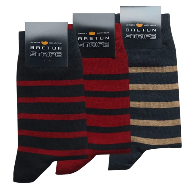 Breton Sokken Navy - Bordeaux/Khaki set van 3 paar - 51Dnspod | Smaakvolle damp – Verzendkosten vrij vanaf 40€