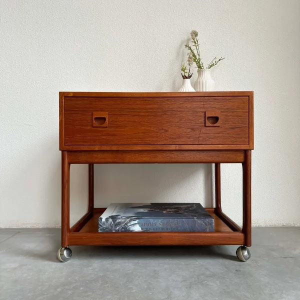 Brouer bijzettafel / trolley van teak - 51Dnspod | Smaakvolle damp – Verzendkosten vrij vanaf 40€