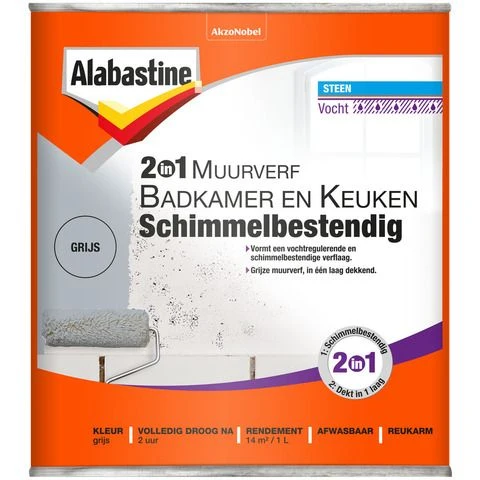 Alabastine 2in1 Muurverf lak mat grijs 1l - 51Dnspod | Smaakvolle damp – Verzendkosten vrij vanaf 40€ Alabastine 2in1 Muurverf lak mat grijs 1l - 51Dnspod | Smaakvolle damp – Verzendkosten vrij vanaf 40€