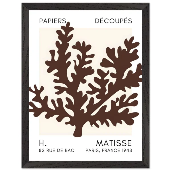Artfulprints Poster met Lijst Matisse – Aqua bloom brown - 30x40 cm - Bruin - 51Dnspod | Smaakvolle damp – Verzendkosten vrij vanaf 40€