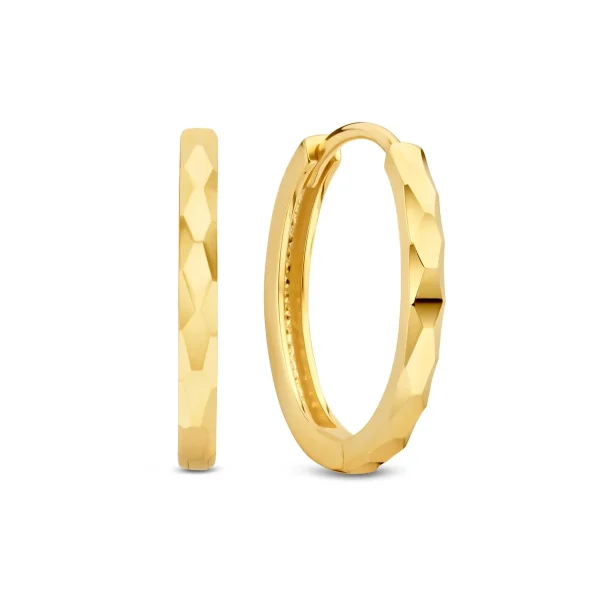 Beloro Jewels Quadrilatero d'Ora Marina 9 karaat oorringen met diamond cut BO360091 - 51Dnspod | Smaakvolle damp – Verzendkosten vrij vanaf 40€
