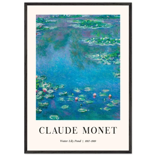 Artfulprints Poster met Lijst Claude Monet - Water lily pond - 70x100 cm - Blauw - 51Dnspod | Smaakvolle damp – Verzendkosten vrij vanaf 40€