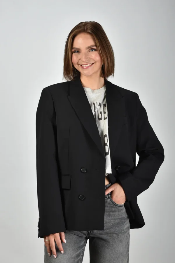 Anine Bing blazer Evalyn A-01-11416-BLK26 black - 51Dnspod | Smaakvolle damp – Verzendkosten vrij vanaf 40€