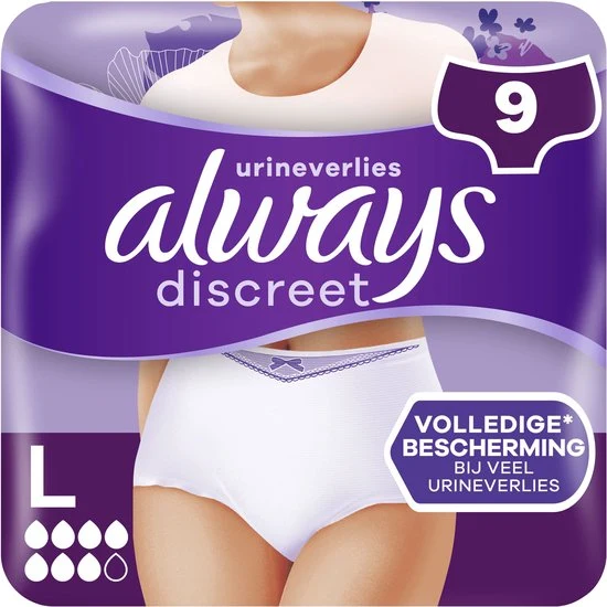 Always Discreet Incontinentiebroekjes voor Urineverlies - Maat Normaal L - 9 Stuks - Verpakking beschadigd - 51Dnspod | Smaakvolle damp – Verzendkosten vrij vanaf 40€ Always Discreet Incontinentiebroekjes voor Urineverlies - Maat Normaal L - 9 Stuks - Verpakking beschadigd - 51Dnspod | Smaakvolle damp – Verzendkosten vrij vanaf 40€