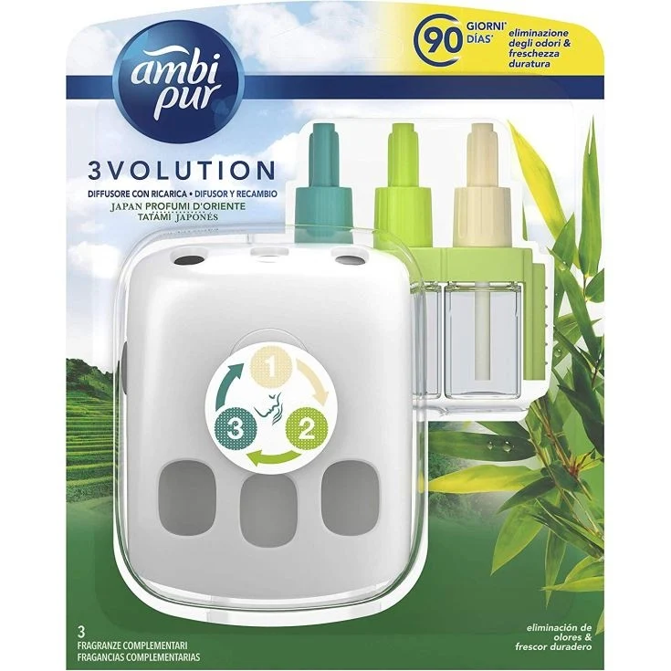 Ambi Pur 3Volution Starter Kit + Navulling Tatami Japan - 51Dnspod | Smaakvolle damp – Verzendkosten vrij vanaf 40€ Ambi Pur 3Volution Starter Kit + Navulling Tatami Japan - 51Dnspod | Smaakvolle damp – Verzendkosten vrij vanaf 40€