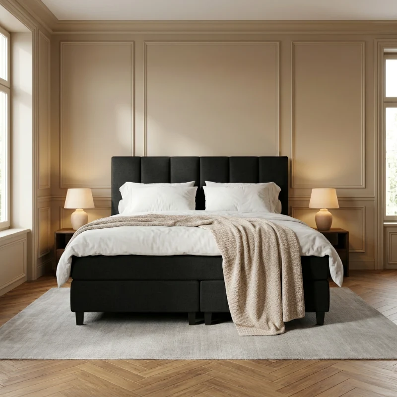 Boxspring Hotel Luxury - Wide - Zwart - 51Dnspod | Smaakvolle damp – Verzendkosten vrij vanaf 40€ Boxspring Hotel Luxury - Wide - Zwart - 51Dnspod | Smaakvolle damp – Verzendkosten vrij vanaf 40€