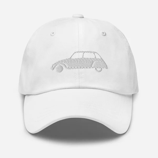 Blanc Alaska geborduurde pet (voor en achter) Citroën Dyane - Zwart, Navy, Rood, Beige, L.Blauw of Wit - 51Dnspod | Smaakvolle damp – Verzendkosten vrij vanaf 40€