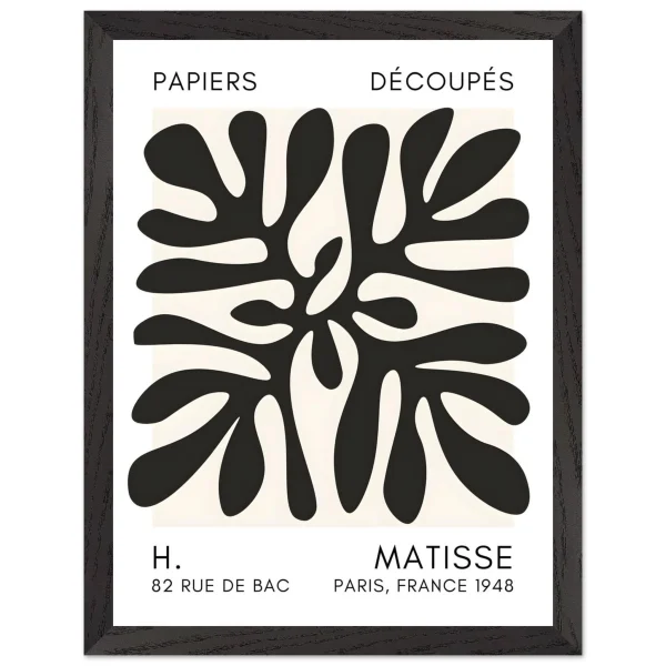Artfulprints Poster met Lijst Matisse - Deep ocean black - 30x40 cm - Zwart - 51Dnspod | Smaakvolle damp – Verzendkosten vrij vanaf 40€