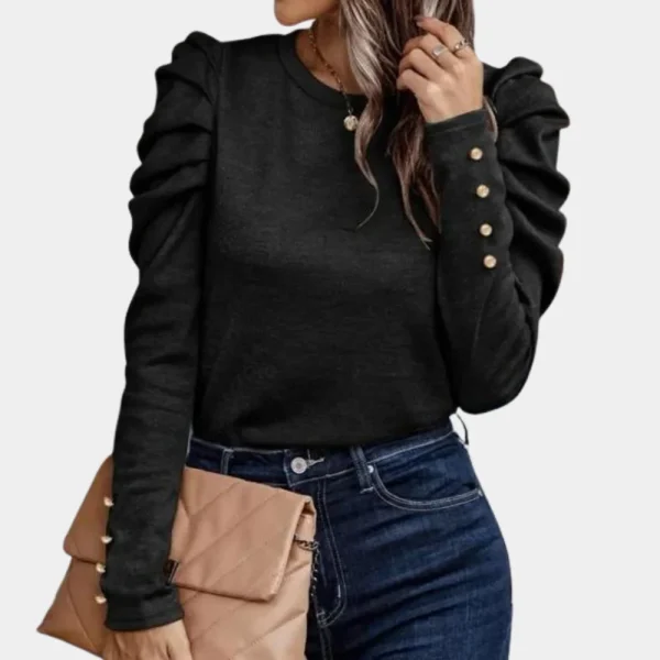 Aimee - Effen damesblouse met pofmouwen - 51Dnspod | Smaakvolle damp – Verzendkosten vrij vanaf 40€