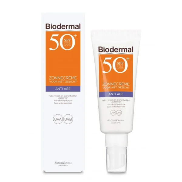 Biodermal Zonnecreme Gezicht Anti Age SPF 50+ 40 ml - Verpakking beschadigd - 51Dnspod | Smaakvolle damp – Verzendkosten vrij vanaf 40€