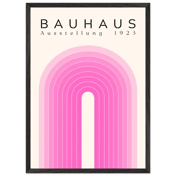 Artfulprints Poster met Lijst Bauhaus - Pink rainbow - 50x70 cm - Roze - 51Dnspod | Smaakvolle damp – Verzendkosten vrij vanaf 40€