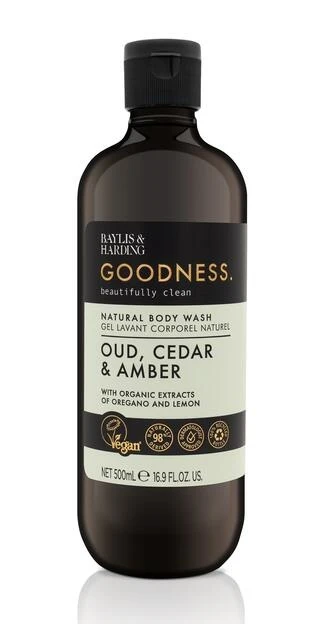 Baylis & Harding Goodness Douchegel Oud, Ceder & Amber 500ml - 51Dnspod | Smaakvolle damp – Verzendkosten vrij vanaf 40€ Baylis & Harding Goodness Douchegel Oud, Ceder & Amber 500ml - 51Dnspod | Smaakvolle damp – Verzendkosten vrij vanaf 40€