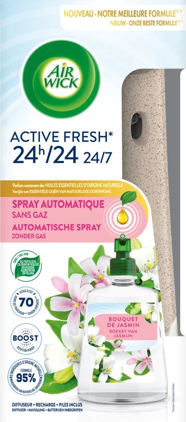 Air Wick Active Fresh Automatische Luchtverfrisser Starterkit - Boeket van Jasmijn - 51Dnspod | Smaakvolle damp – Verzendkosten vrij vanaf 40€