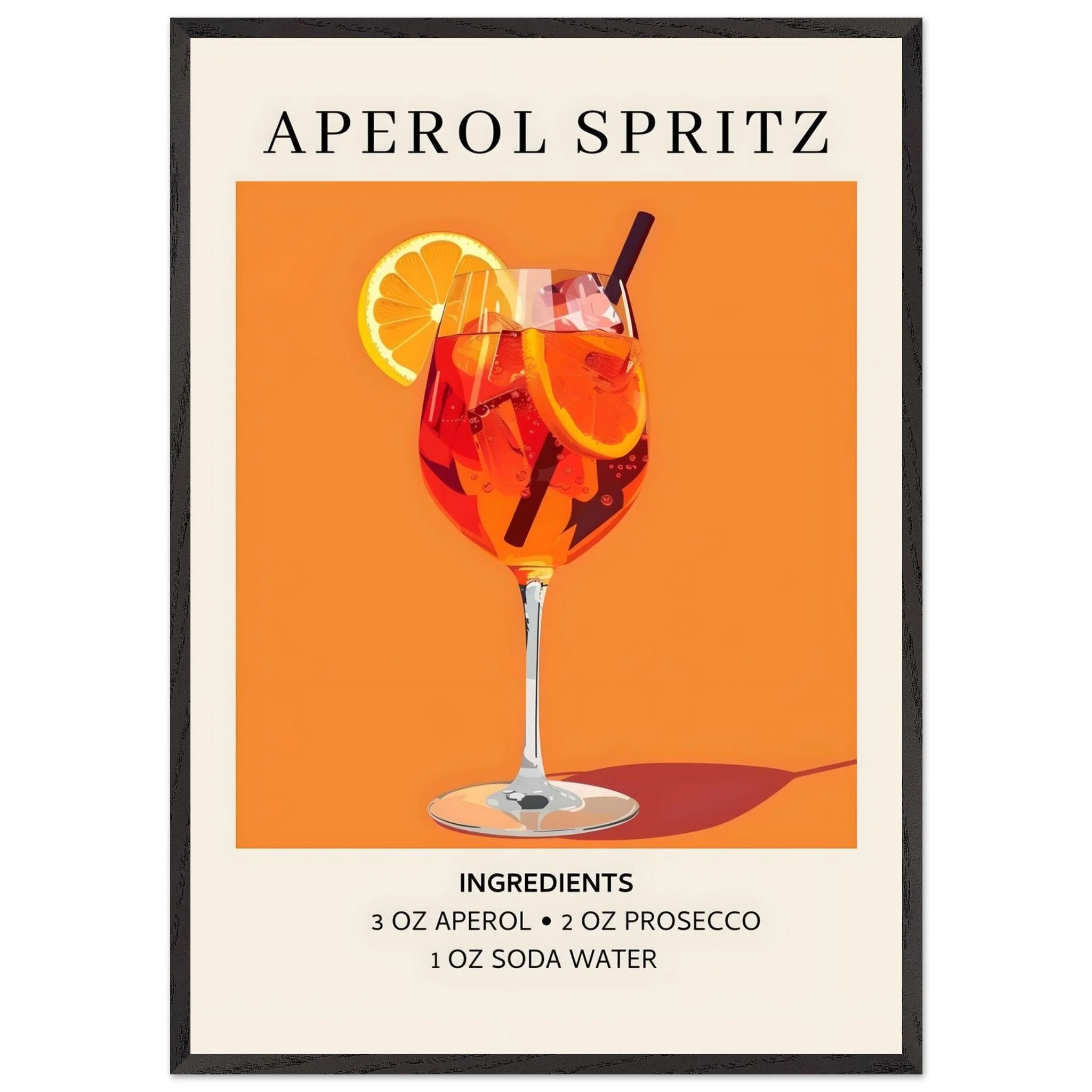 Artfulprints Poster met Lijst Aperol Spritz - Ingrediënten - 70x100 cm - Oranje - 51Dnspod | Smaakvolle damp – Verzendkosten vrij vanaf 40€ Artfulprints Poster met Lijst Aperol Spritz - Ingrediënten - 70x100 cm - Oranje - 51Dnspod | Smaakvolle damp – Verzendkosten vrij vanaf 40€