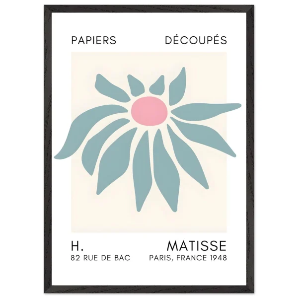 Artfulprints Poster met Lijst Matisse – Deep sea dance turquoise - 50x70 cm - Turquoise - 51Dnspod | Smaakvolle damp – Verzendkosten vrij vanaf 40€