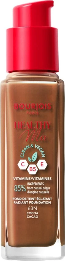 Bourjois Healthy Mix Clean Foundation Cocoa 63N - 30 ml - 51Dnspod | Smaakvolle damp – Verzendkosten vrij vanaf 40€ Bourjois Healthy Mix Clean Foundation Cocoa 63N - 30 ml - 51Dnspod | Smaakvolle damp – Verzendkosten vrij vanaf 40€