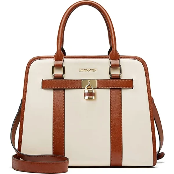 Bostanten Dames Handtas – Elegante Kunstleren Tas met Ritssluiting – 3-Vaks Indeling – Verstelbare Crossbody Schouderriem – Binnenvak met Rits – Handtas voor Dagelijks Gebruik – Ca. 29x13x25