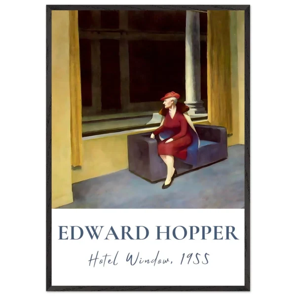 Artfulprints Poster met Lijst Edward Hopper - Hotel window - 70x100 cm - Meerkleurig - 51Dnspod | Smaakvolle damp – Verzendkosten vrij vanaf 40€