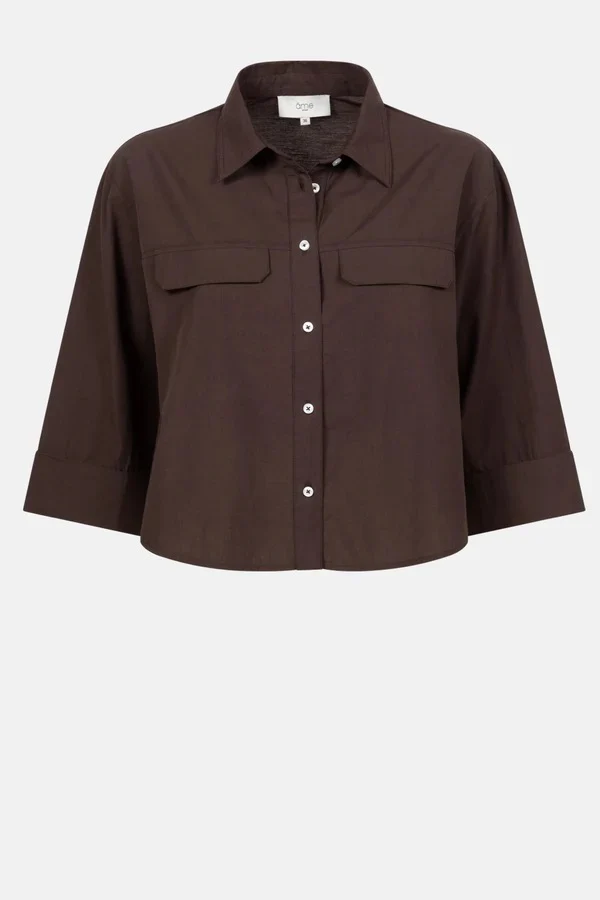Âme Antwerp Meet the Odile Cropped Shirt in dark brown. - 51Dnspod | Smaakvolle damp – Verzendkosten vrij vanaf 40€