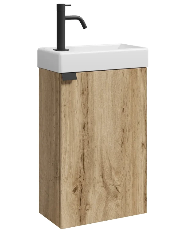 Badplaats Toiletmeubel Apollo 40 x 22 cm – Licht Eiken – Fonteinmeubel met Wastafel - 51Dnspod | Smaakvolle damp – Verzendkosten vrij vanaf 40€