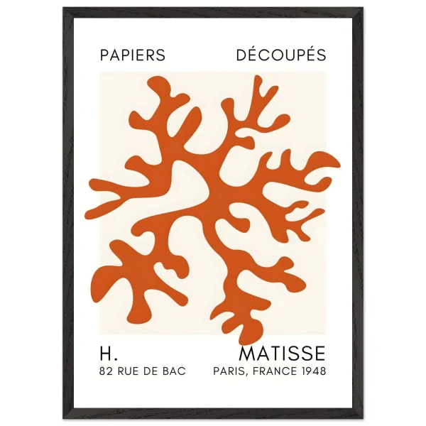 Artfulprints Poster met Lijst Matisse – Dreamy coral flower orange - 50x70 cm - Oranje - 51Dnspod | Smaakvolle damp – Verzendkosten vrij vanaf 40€