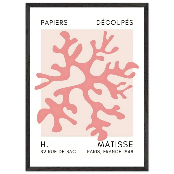 Artfulprints Poster met Lijst Matisse – Dreamy coral flower taupe - 50x70 cm - Taupe - 51Dnspod | Smaakvolle damp – Verzendkosten vrij vanaf 40€