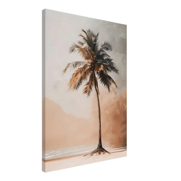 Artfulprints Canvas Palm tree on the beach canvas - 50x70 cm - beige - 51Dnspod | Smaakvolle damp – Verzendkosten vrij vanaf 40€