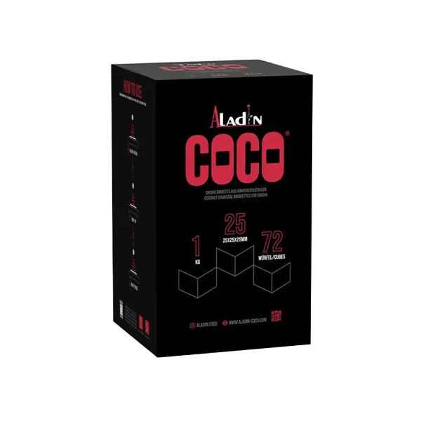 Aladin Coco 25MM Shisha Kolen 1KG – Premium Natuurlijke Waterpijp Kolen - 51Dnspod | Smaakvolle damp – Verzendkosten vrij vanaf 40€