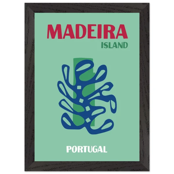 Artfulprints Poster met Lijst Portugal - Madeira - A4 21x29.7 cm - Groen - 51Dnspod | Smaakvolle damp – Verzendkosten vrij vanaf 40€