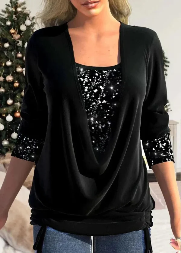 Blouse - Glamour Collectie - Glinsterende Details - Perfect voor Formele en Informele Evenementen - 51Dnspod | Smaakvolle damp – Verzendkosten vrij vanaf 40€