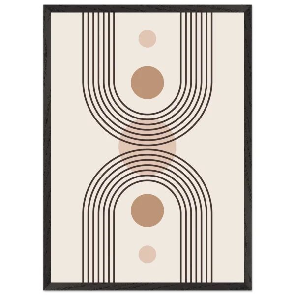 Artfulprints Poster met Lijst Boho – Central calm - 50x70 cm - Grijs - 51Dnspod | Smaakvolle damp – Verzendkosten vrij vanaf 40€