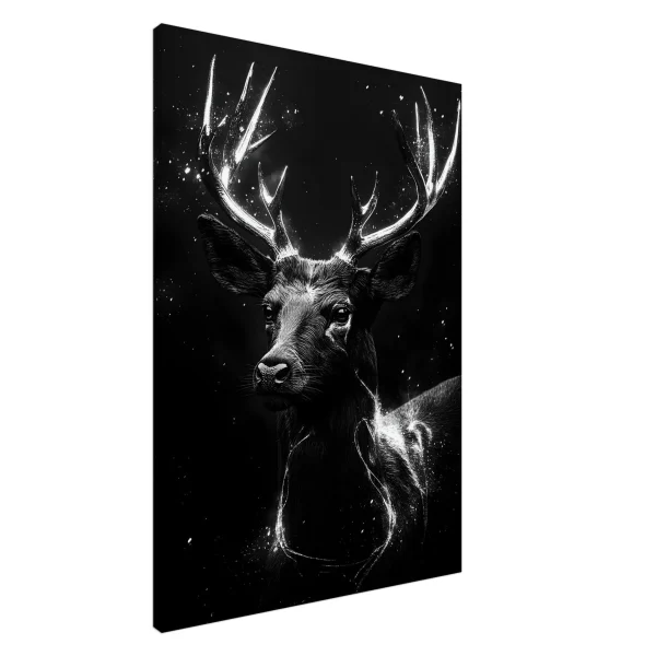 Artfulprints Canvas Deer portrait canvas - 100x150 cm - Zwart / Wit - 51Dnspod | Smaakvolle damp – Verzendkosten vrij vanaf 40€