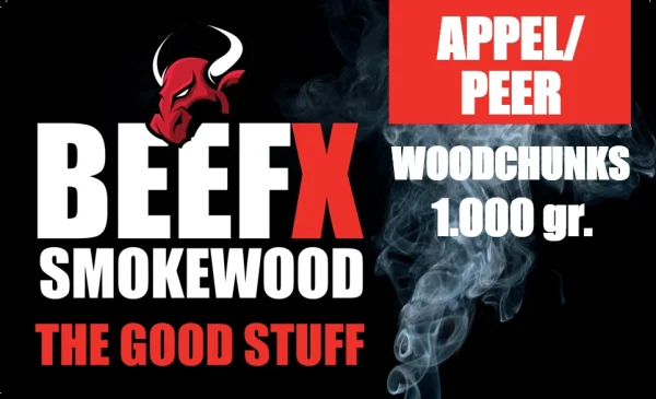 BEEFX - Smokewood Appel / Peer Chunks 1 kg - 51Dnspod | Smaakvolle damp – Verzendkosten vrij vanaf 40€